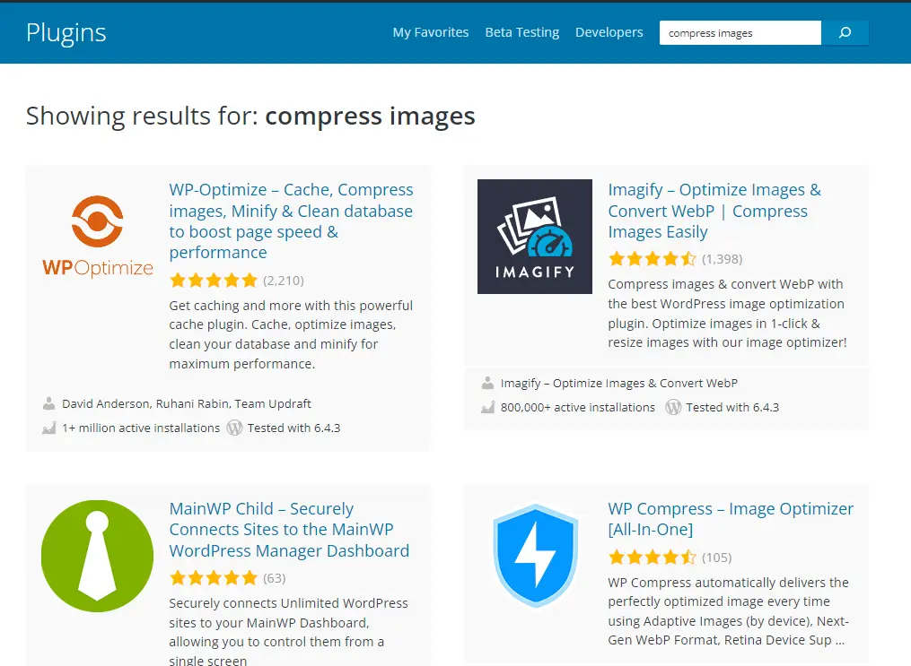 Zrzut ekranu-katalogu-wordpress-z-kompresowania-obrazu-wyszukiwania