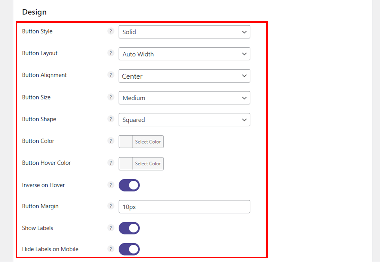 Configurarea designului