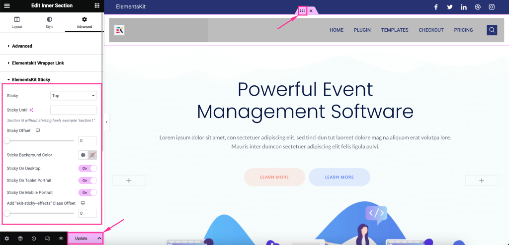 Habilite a função Sticky para adicionar cabeçalho fixo no WP