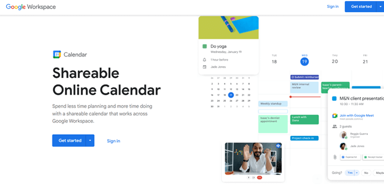 Einblick in Google Kalender