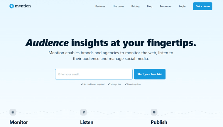Einblick in die Mention-Plattform