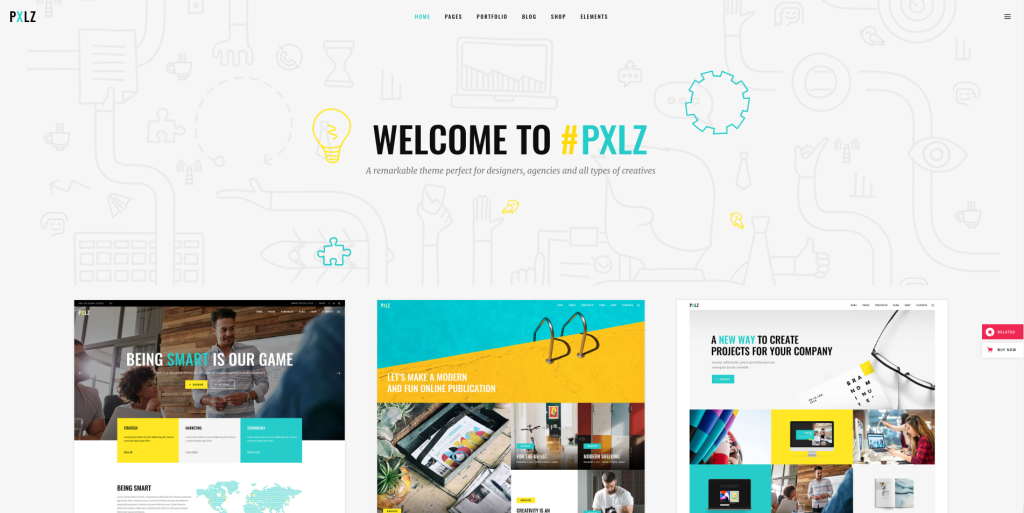 ธีม WordPress ของ Pxlz