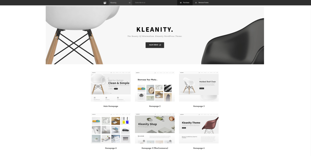 ธีม WordPress ของ Kleanity