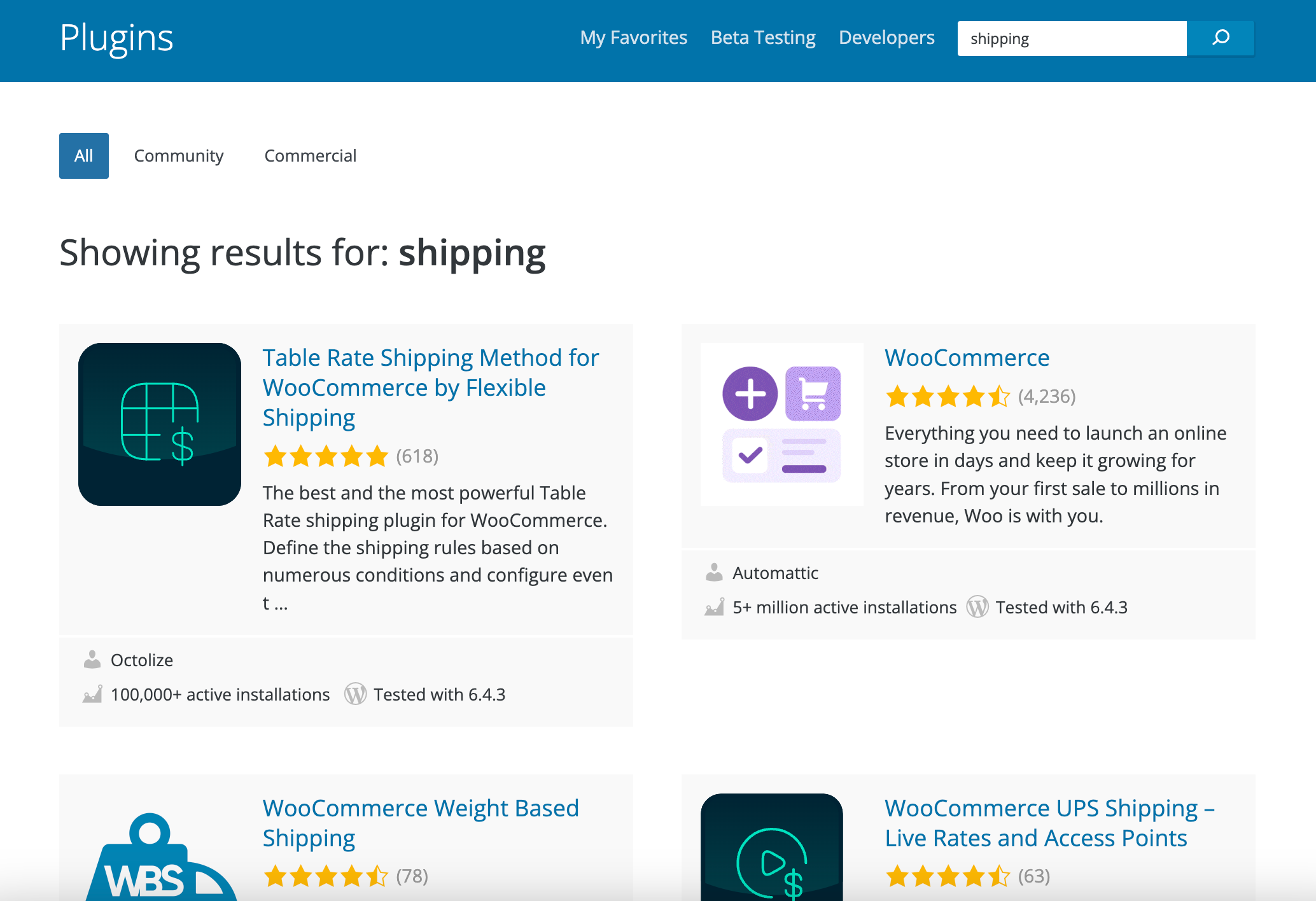 repositório gratuito de plug-ins de envio de woocommerce