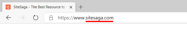 ドメインの種類 名前の例 (www.sitesaga.com)