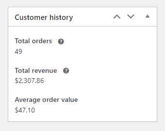 Informasi riwayat pelanggan di WooCommerce