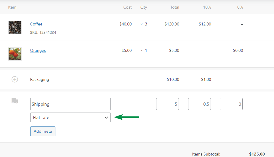 Fügen Sie einen benutzerdefinierten Versand für eine manuelle Bestellung in WooCommerce hinzu