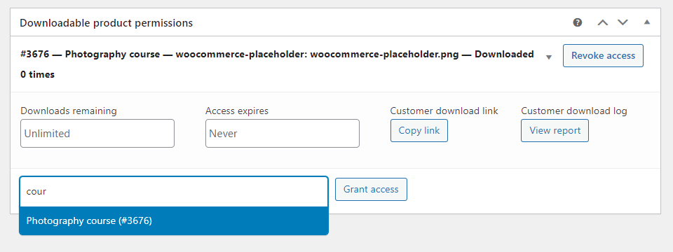 WooCommerce でのダウンロード可能な製品の権限