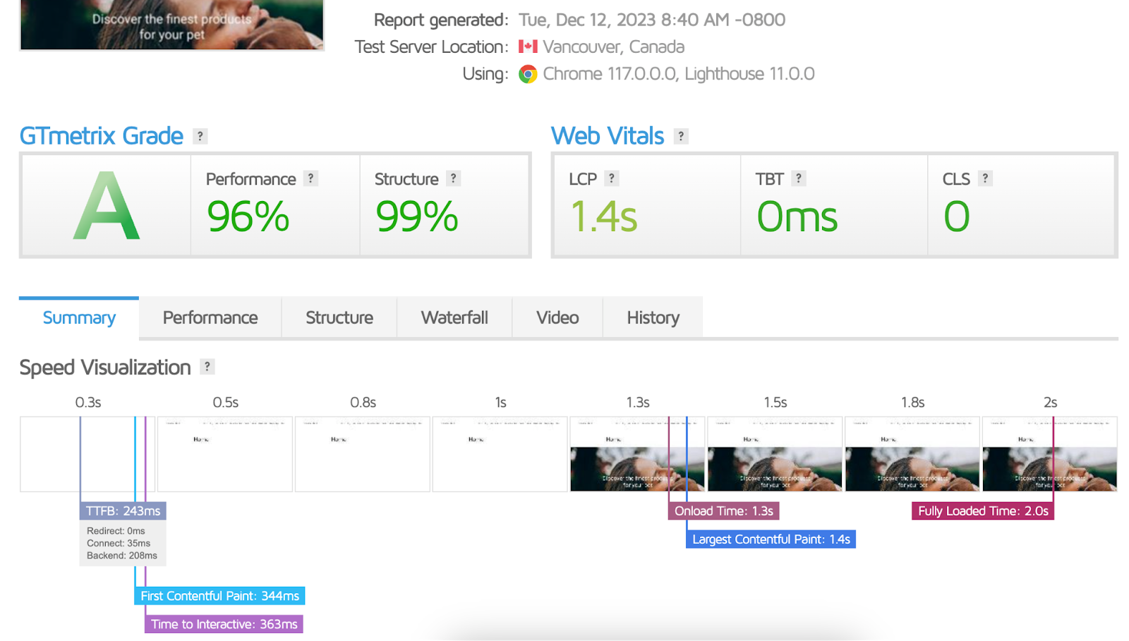 gt-metrix-score-após-usar-wp-optimize-lazy-loading