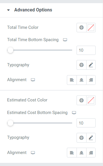 Section Options avancées dans l'onglet Style du PowerPack Comment Widget