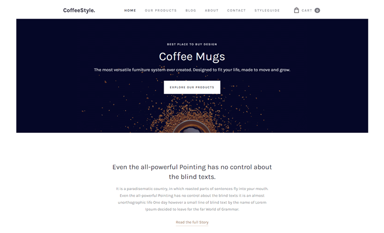 Modelo de fluxo da Web CoffeeStyle