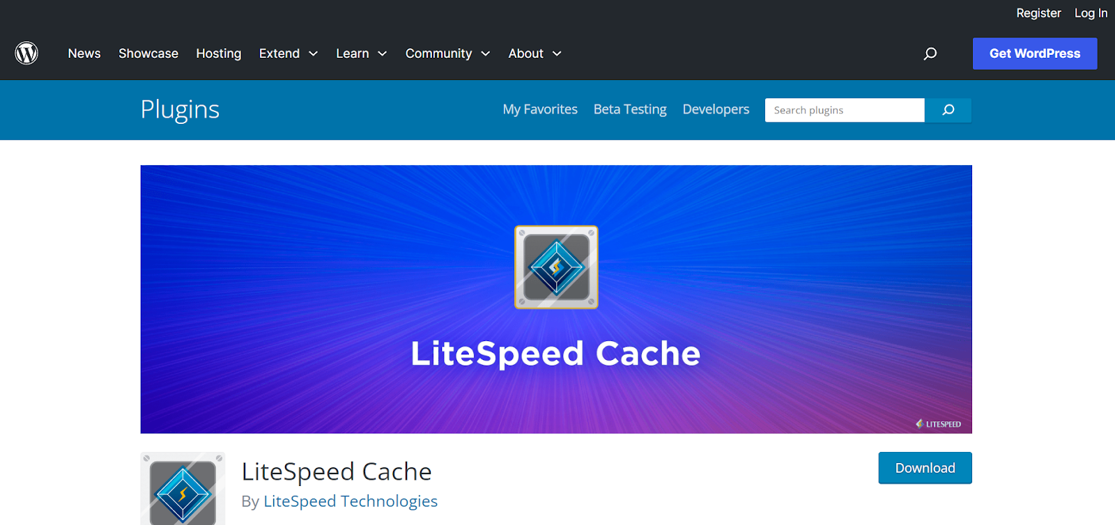 Imagem do plug-in de cache LiteSpeed