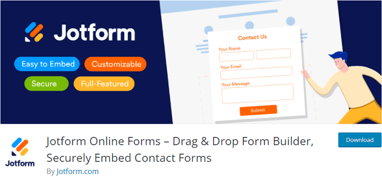 Jotform Online Forms-plugin formulir WordPress terbaik