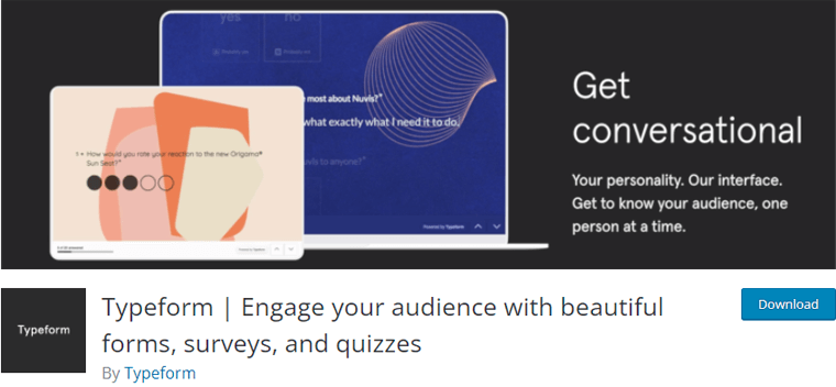 Plugin formulir Typeform-WordPress