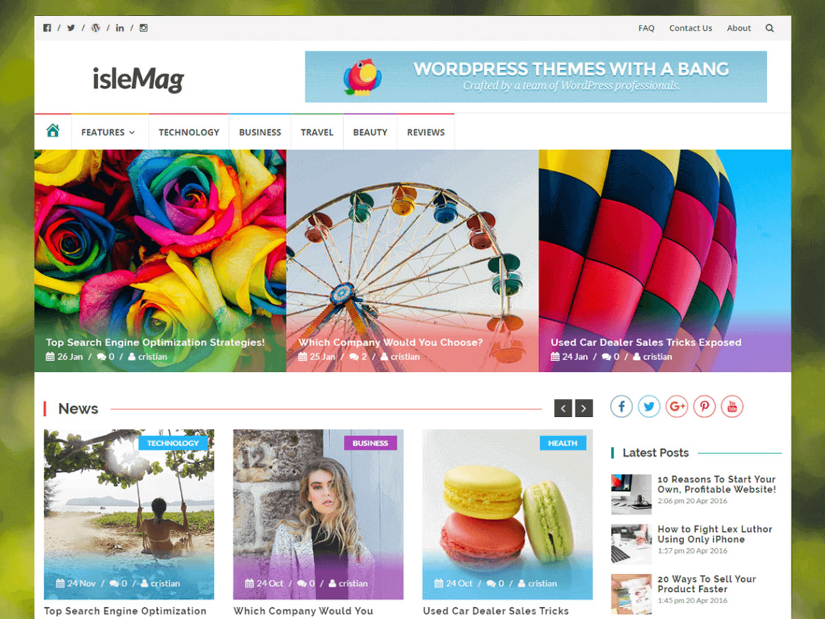 Los mejores temas gratuitos y responsivos para revistas de WordPress: Islemag