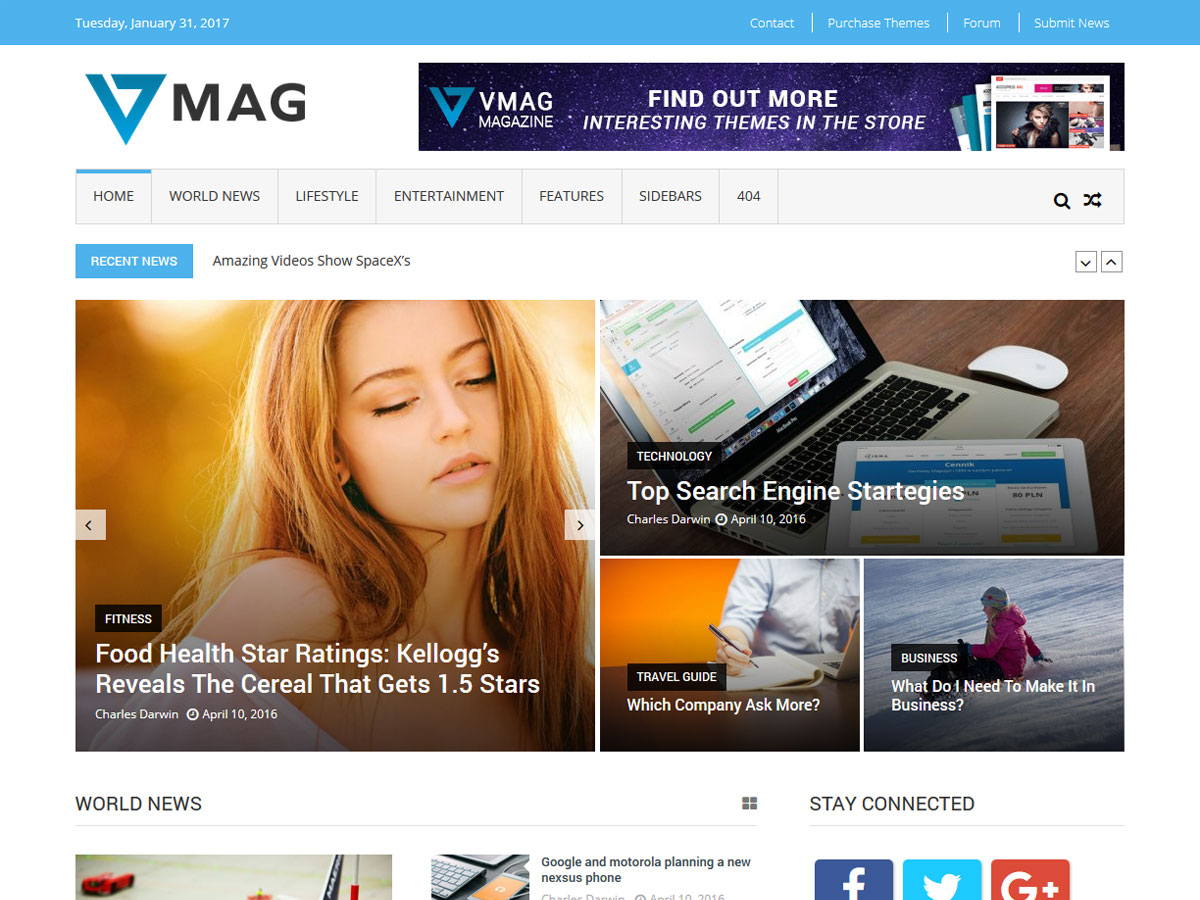 Лучшие бесплатные адаптивные темы WordPress для журналов: Vmag