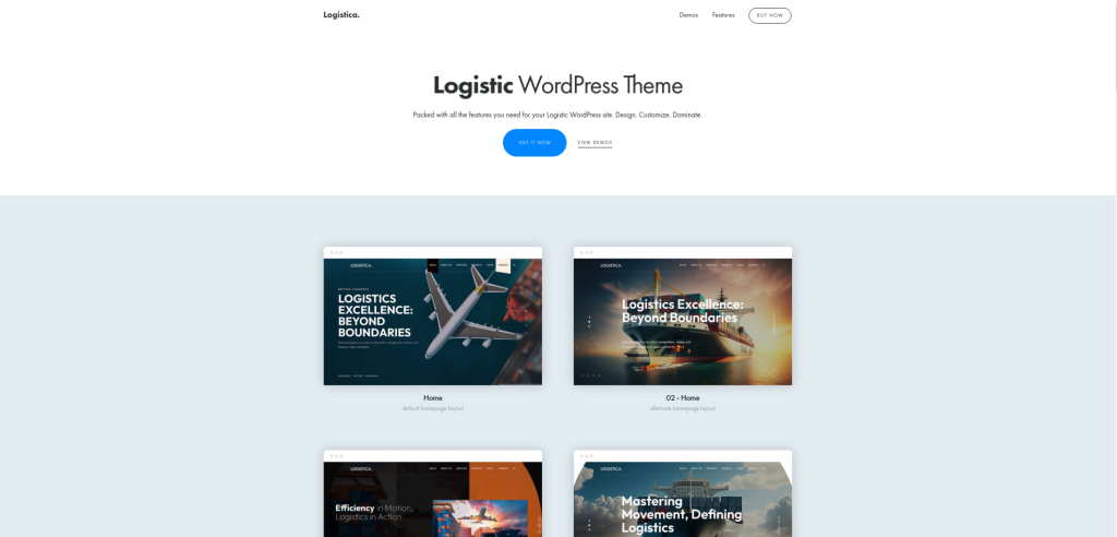 Thème WordPress Logistique