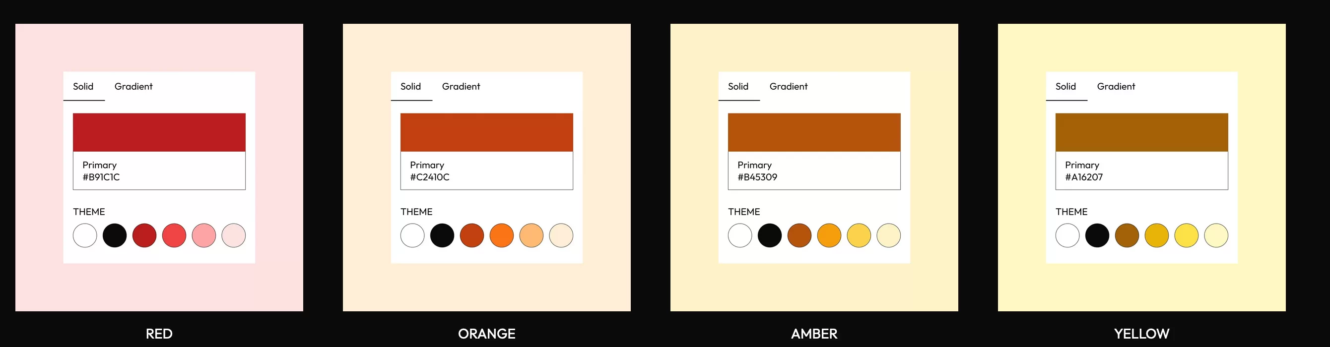 Certaines des variations de style avec le thème Powder.