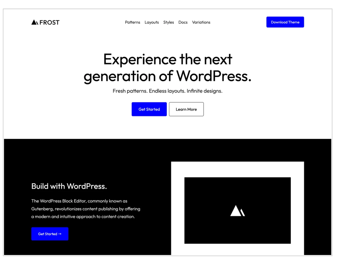 Das Frost-WordPress-Theme.