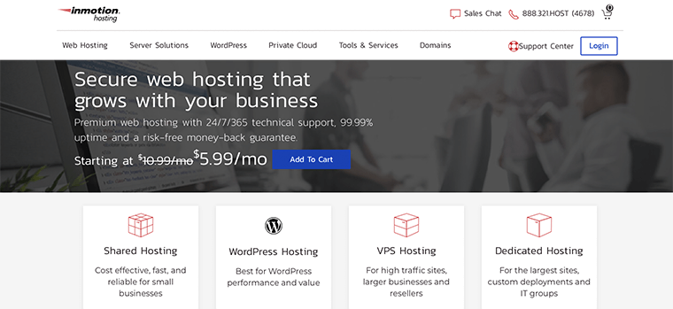 Layanan Hosting WordPress InMotion Hosting