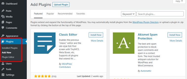 Tambahkan Halaman Plugin di WordPress