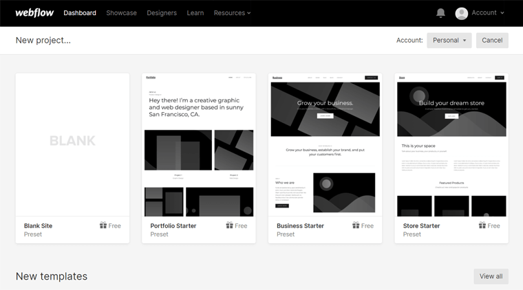 Alur Web - Pilih Template