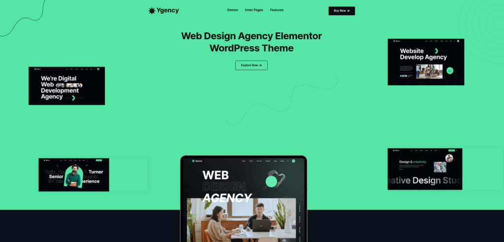 Tema WordPress da agência de web design Ygency