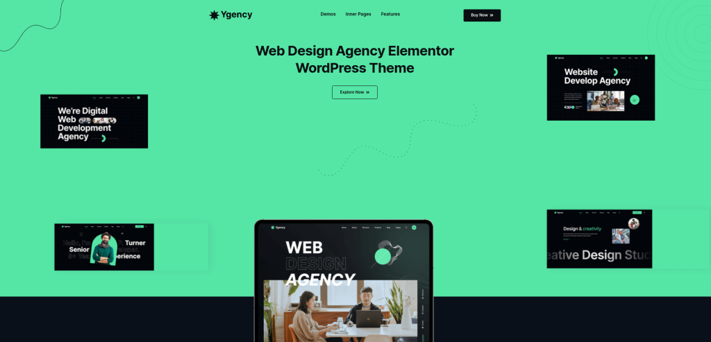 ธีม WordPress ของหน่วยงานออกแบบเว็บไซต์ Ygency