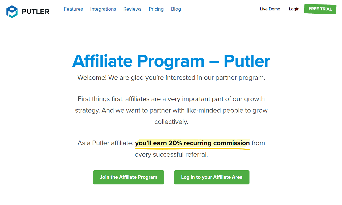 programa de marketing de afiliados da estratégia de marketing putler_partnership