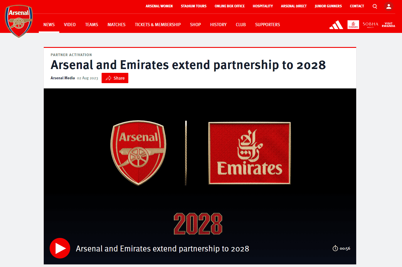 Arsenal și strategia de marketing în parteneriat cu emiratele