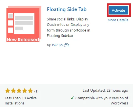 Aktivieren Sie das Floating-Side-Tab-Plugin