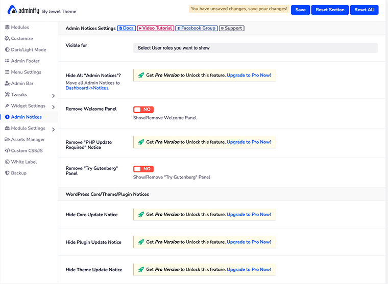 WP Adminify Admin Pemberitahuan