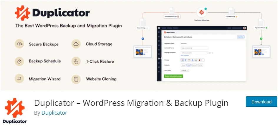 Duplicator – Kostenlose Backup-Plugins für WordPress