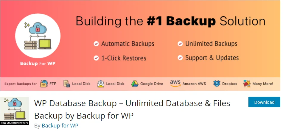 Plug-in di backup del database WP