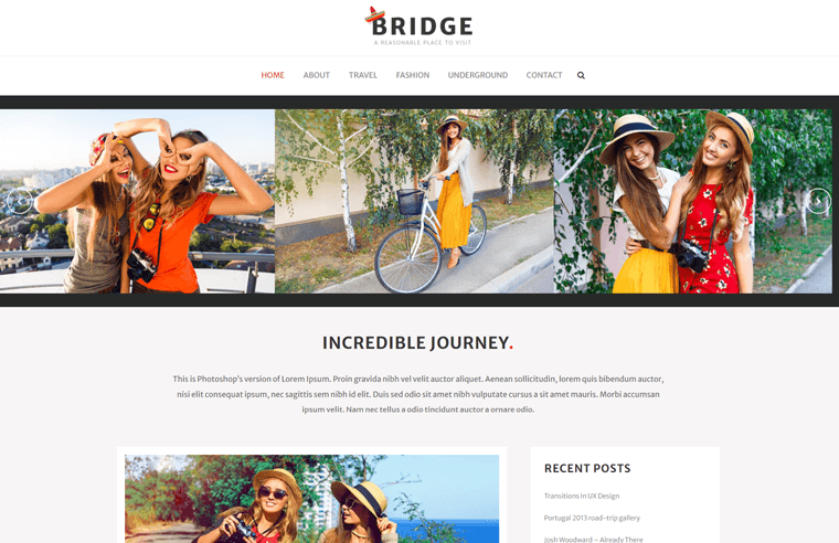 Bridge Travel Blog Tema WordPress