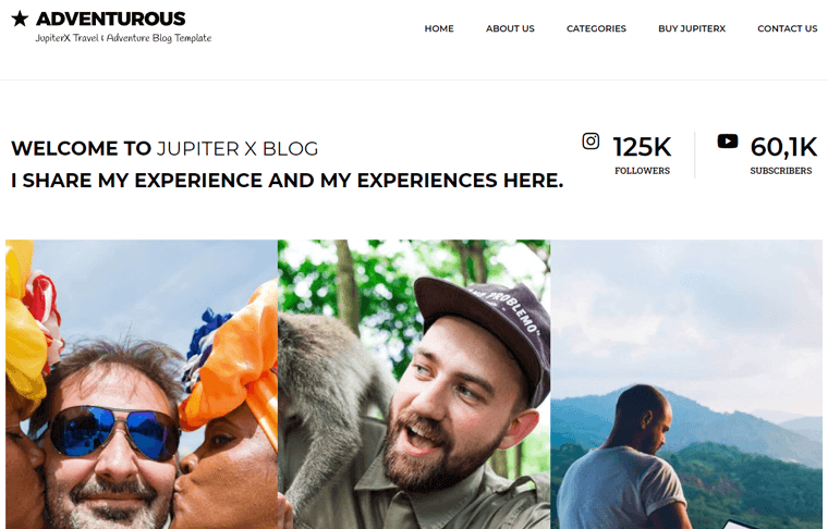 Jupiter Premium Travel Blog Tema