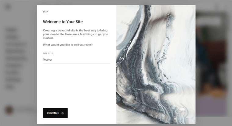 ウェブサイトを開始するためのサイトタイトル