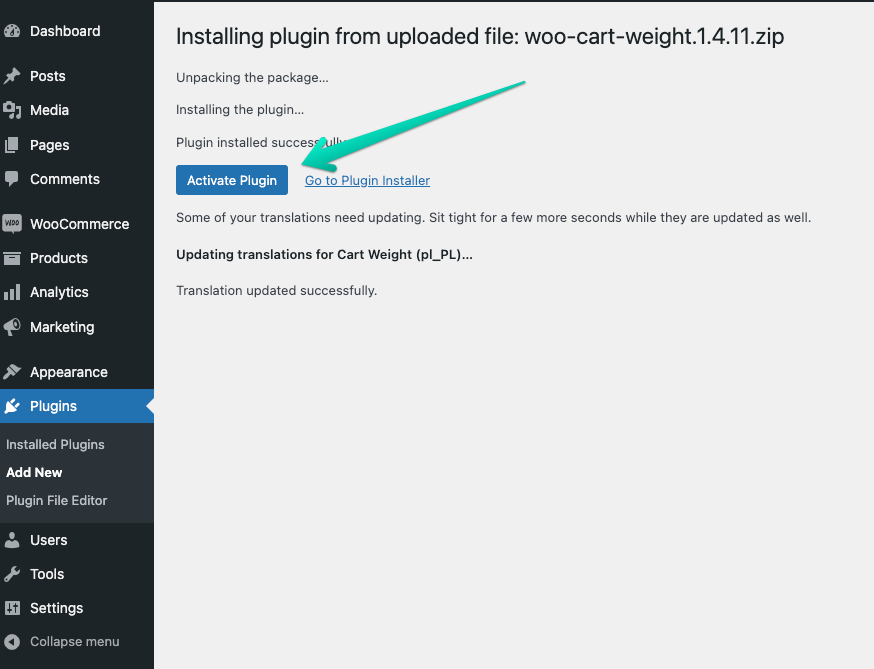 cum se instalează pluginul wordpress
