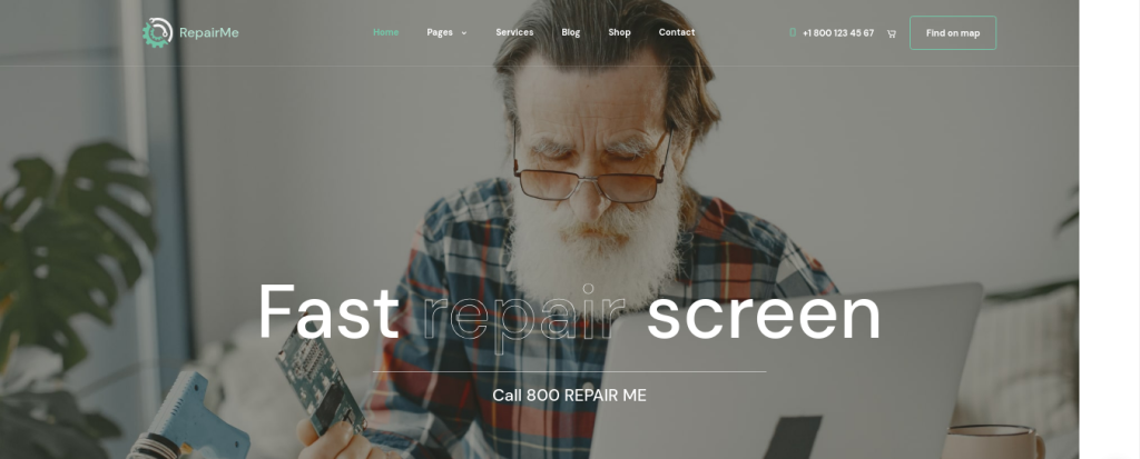 RepairMe tema WordPress Perbaikan iPhone terbaik