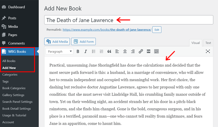 Menambahkan Judul dan Deskripsi Buku di Galeri Buku