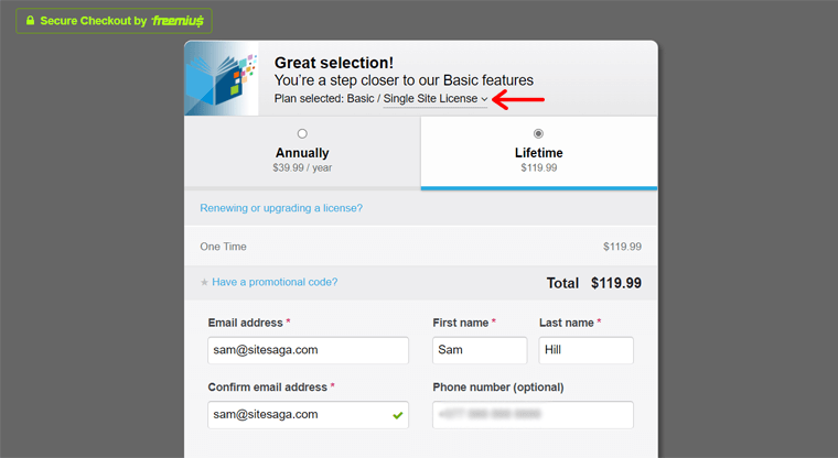 Mengisi Data Pribadi untuk Pembelian Buku Galeri