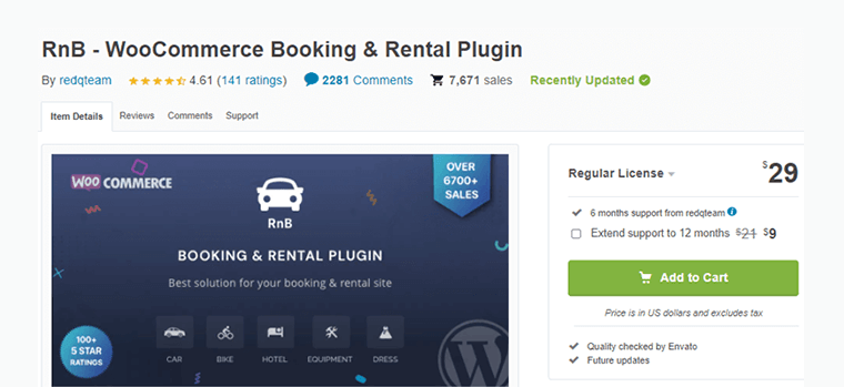 RnB Bestes WordPress WooCommerce Buchungs- und Miet-Plugin