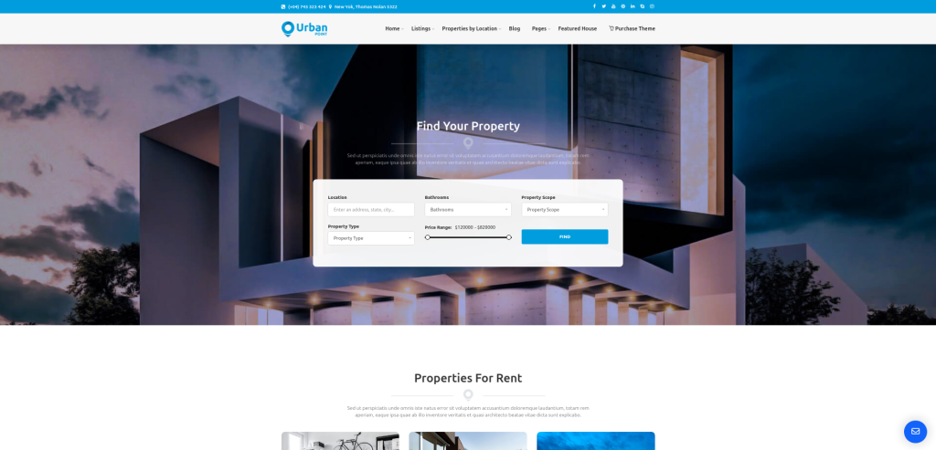 Tema WP per il noleggio di proprietà UrbanPoint