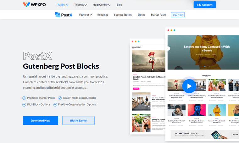 PostX gratuit Gutenberg Blocks Plugin