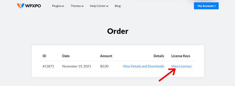 Faceți clic pe Vizualizare licențe