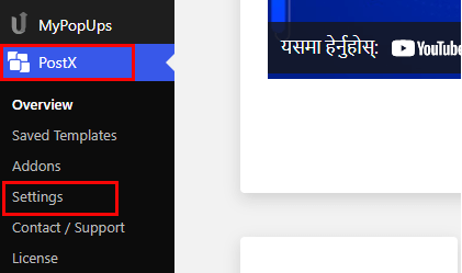 Accesați PostX>Setări