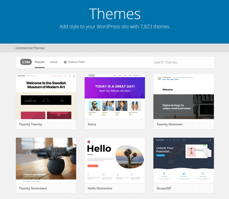WordPress.org 上的热门免费主题