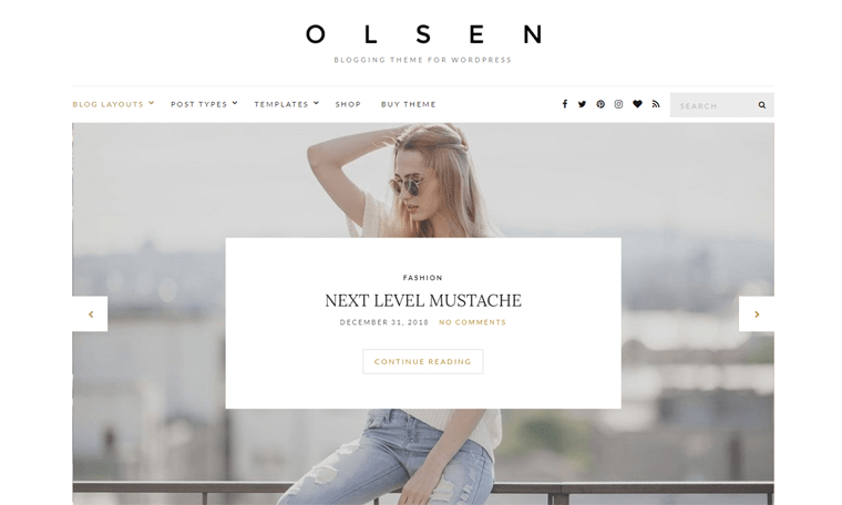 Olsen WordPress Theme untuk Situs Blog Pribadi