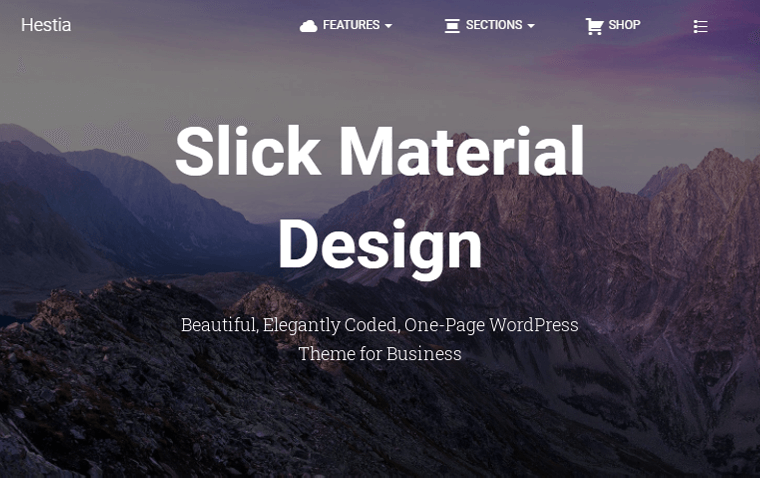 Hestia untuk tema WordPress untuk blog mode