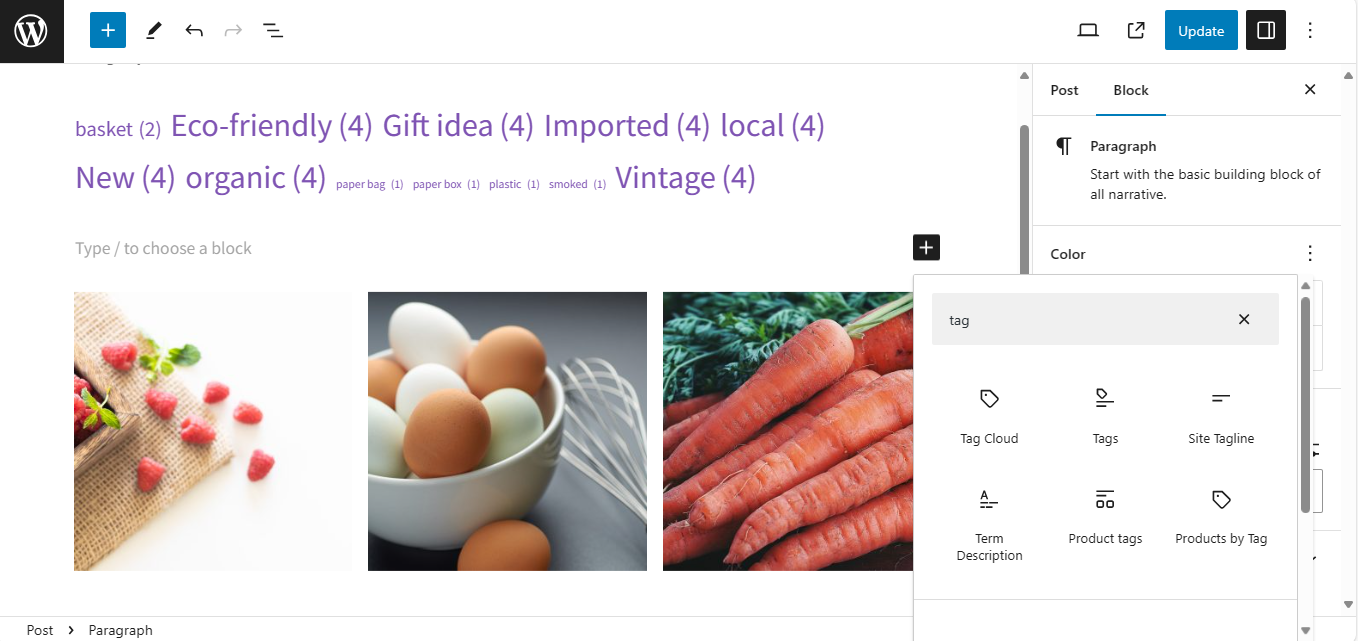 使用块来显示 WooCommerce 产品标签和按标签显示的产品